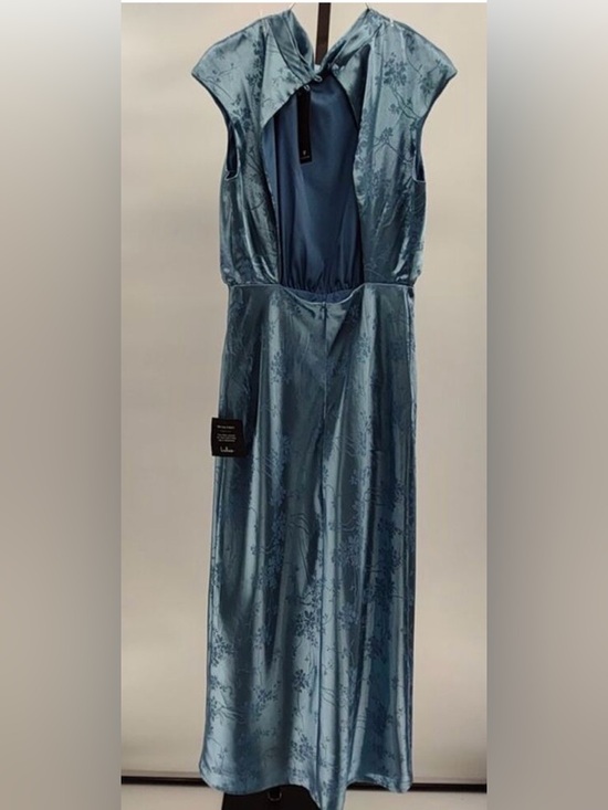 Lulus Gia Satin Jacquard Cutout Midi Dress S NWT - Picture 5 of 7